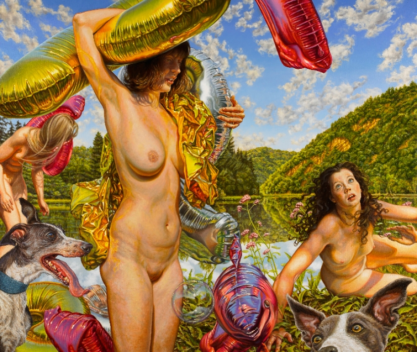 Artist Suzanne Martin and her nude people of Eden