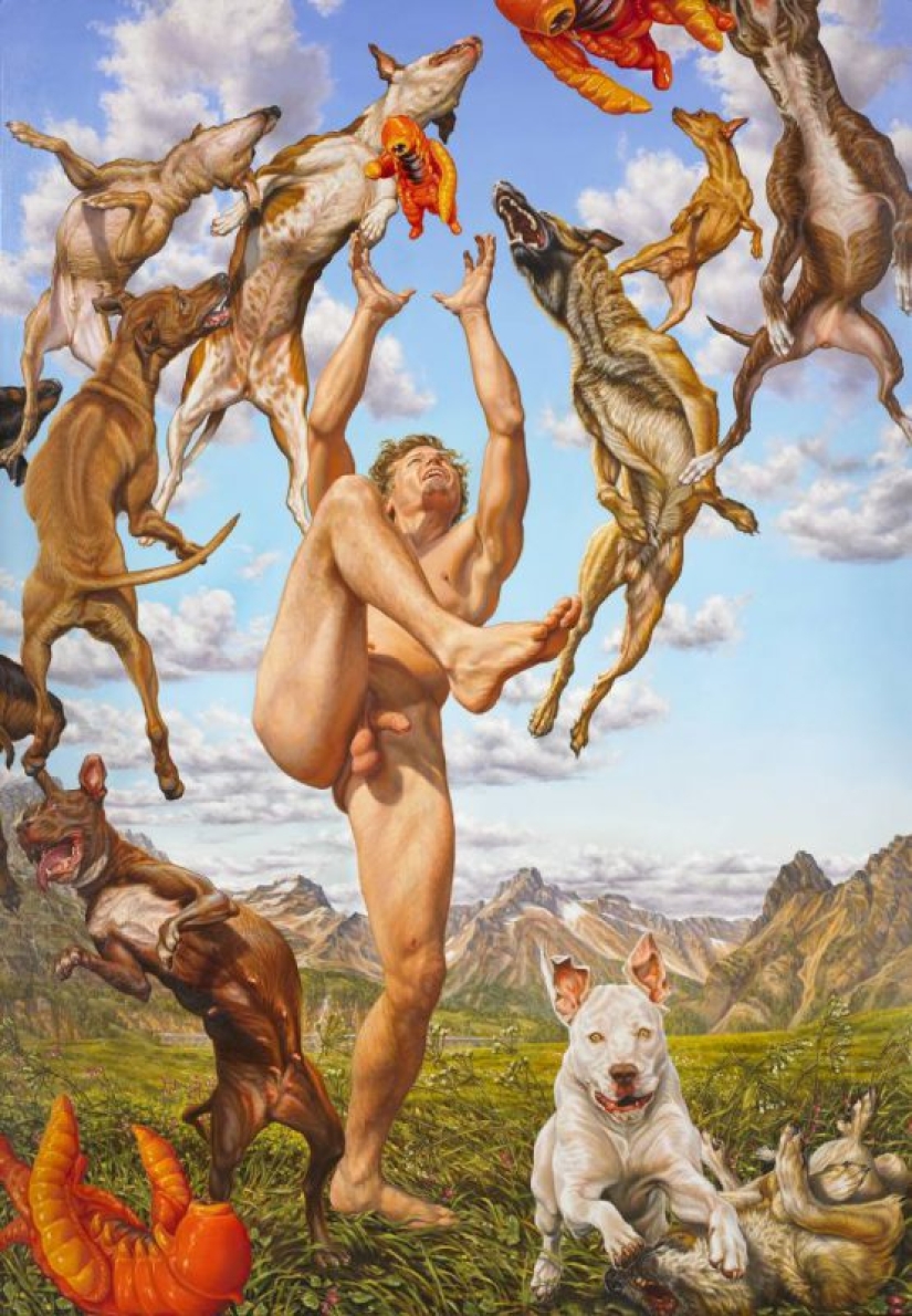 Artist Suzanne Martin and her nude people of Eden