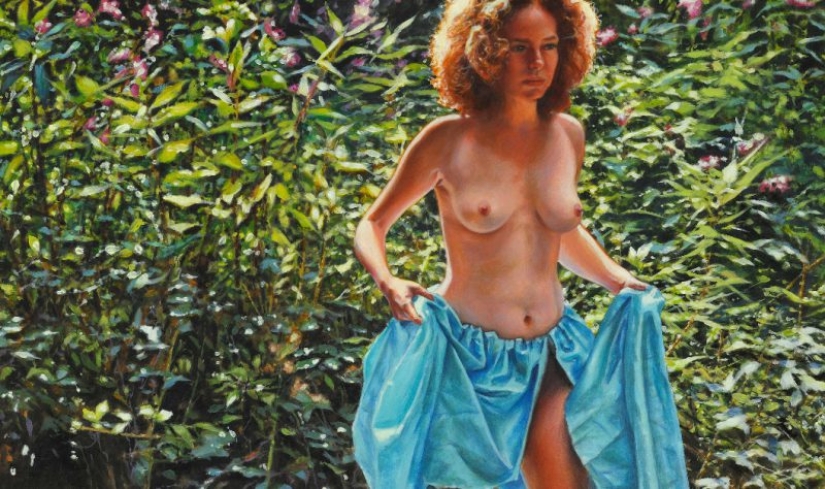 Artista Suzanne Martin y su gente desnuda de Eden