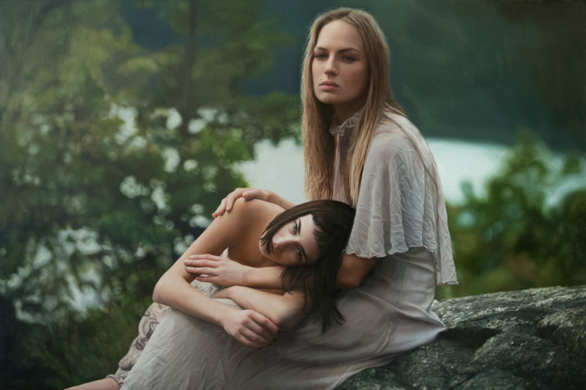 As they're real: sensual female portraits Yigal Ozeri, which are indistinguishable from photos