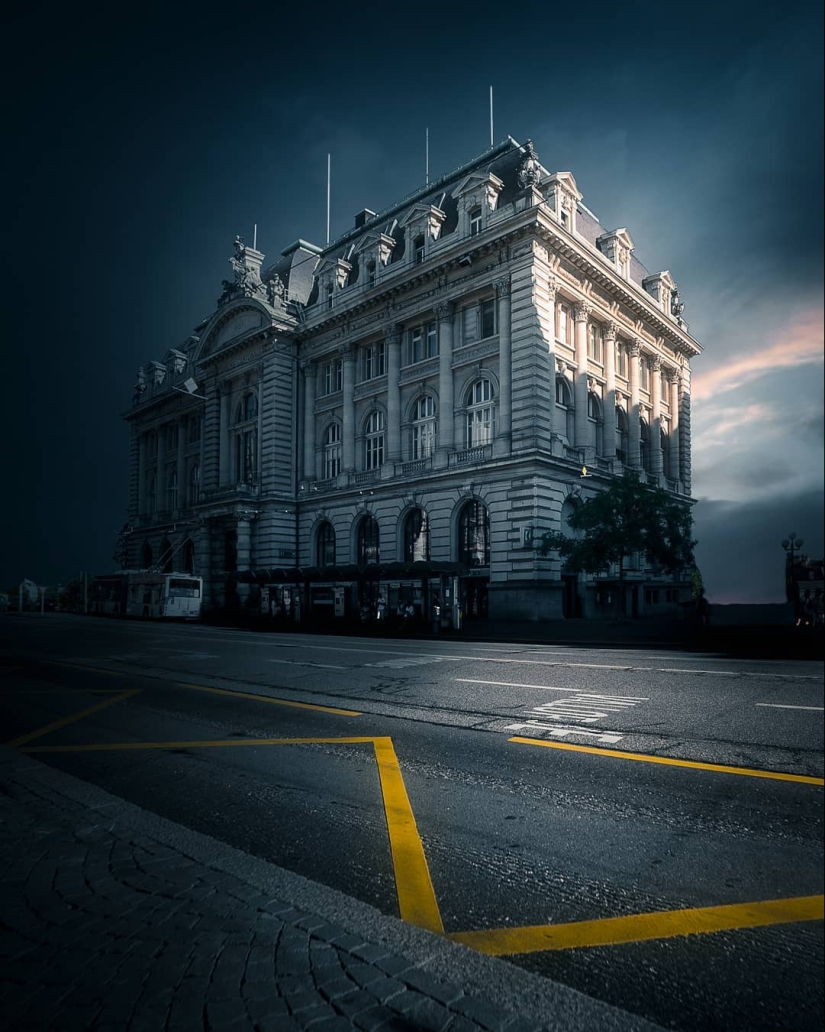 Atmosférica y sombrío paisajes urbanos Kevin Hufnagl