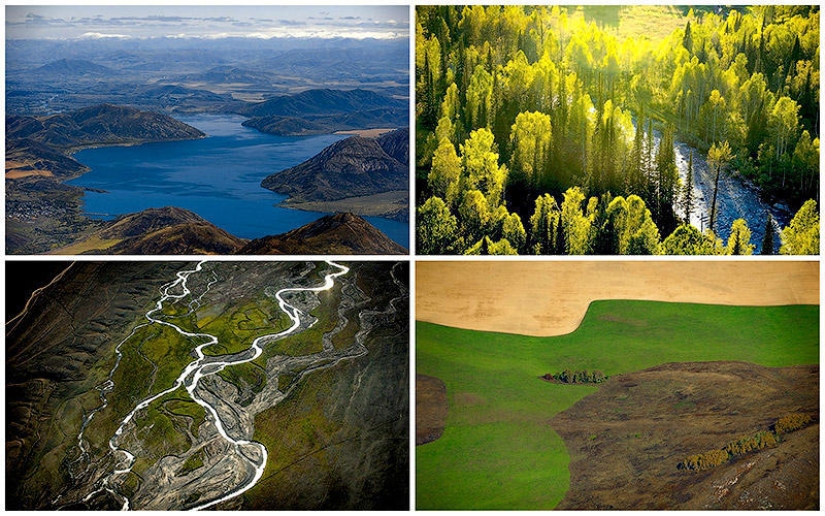 Autumn in the mountains of Kazakhstan from a bird's-eye view