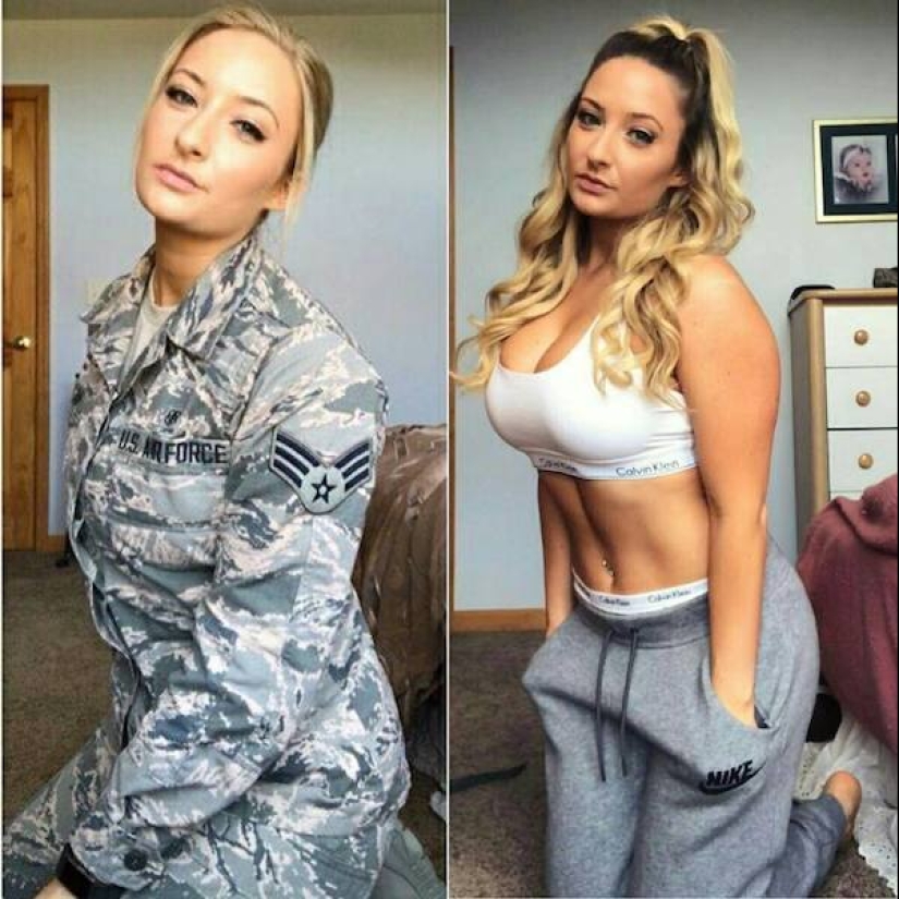 Beauties on duty: 25 athletic girls in uniform and without it