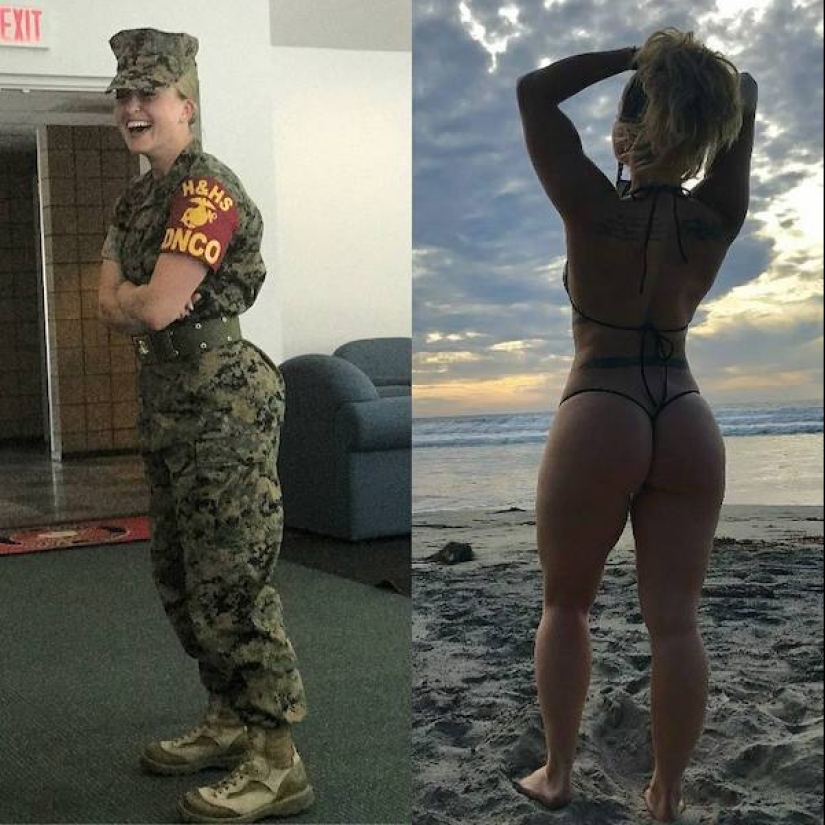 Bellezas en servicio: 25 chicas atléticas en uniforme y sin ella