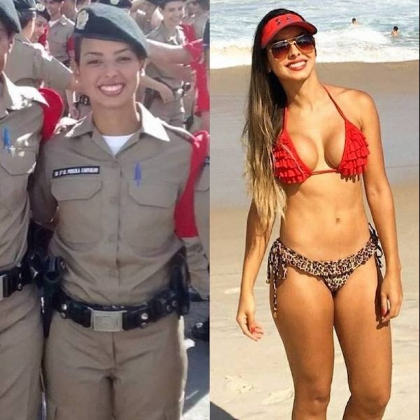 Bellezas en servicio: 25 chicas atléticas en uniforme y sin ella