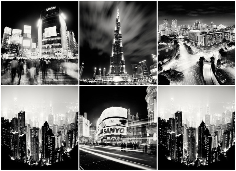 Black and white beauty of big cities