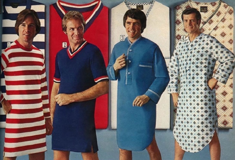 Bright color, indecent cut, daring cage and unthinkable bell-bottomed: men's fashion of the 70s