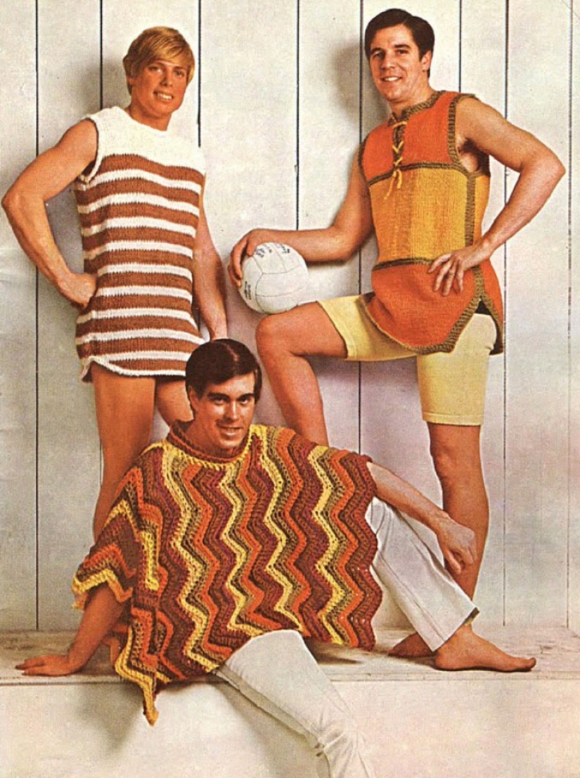 Bright color, indecent cut, daring cage and unthinkable bell-bottomed: men's fashion of the 70s