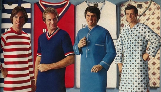 Bright color, indecent cut, daring cage and unthinkable bell-bottomed: men's fashion of the 70s