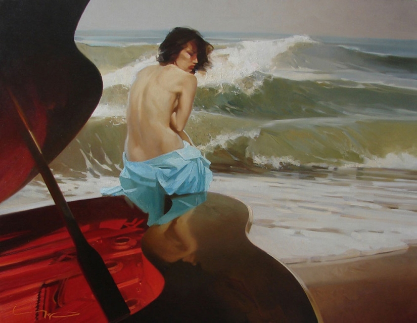 Brillantes pinturas desnudas de un artista ruso