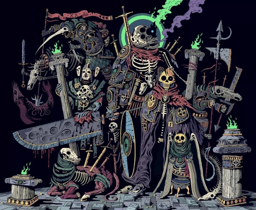 Caballeros ocultos, chamanes y misticismo en las pinturas del artista Doodleskelly