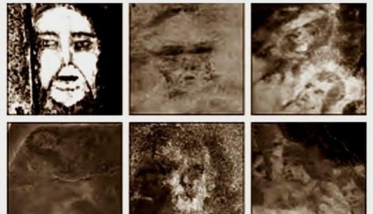 "Caras de Belmes portraits extraños retratos aparecen en el suelo de la casa de una familia española