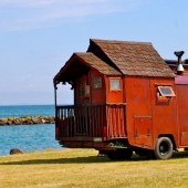 Casa-camiones — raro, pero un lindo reliquia de la época hippie