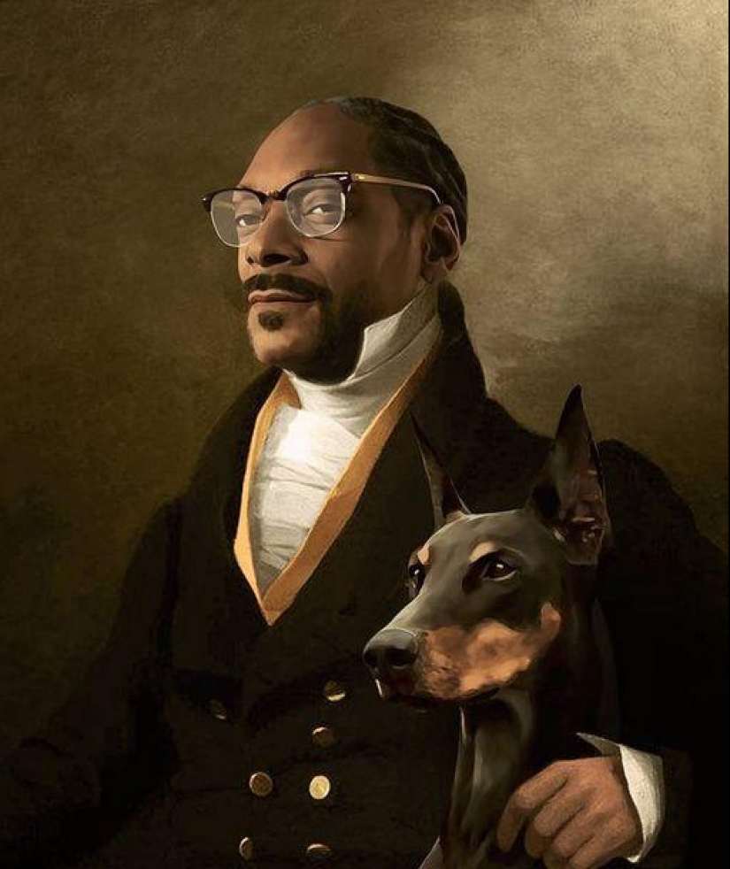 Celebrities in the ceremonial portraits of the artist Kieson