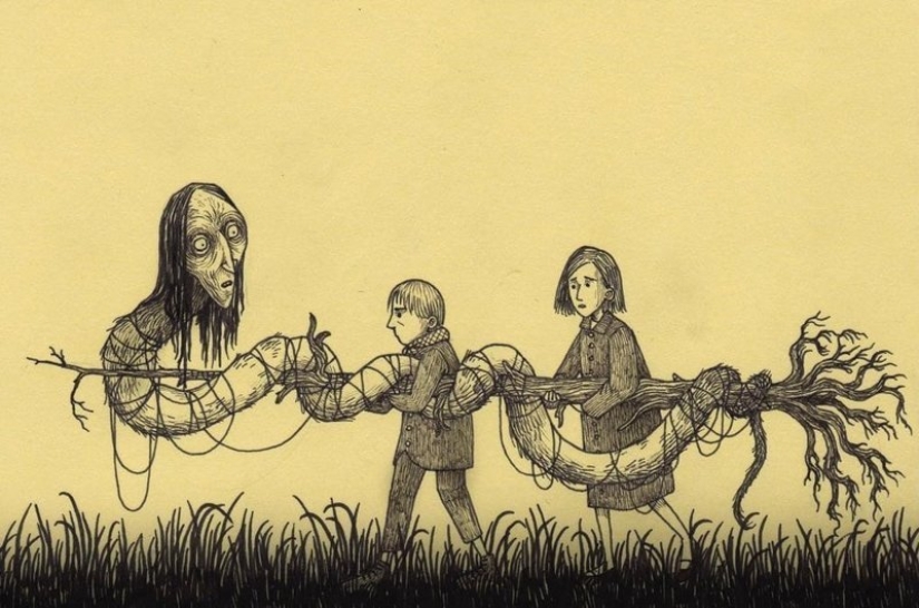 Children&#39;s nightmares in the drawings of horror master John Mortensen