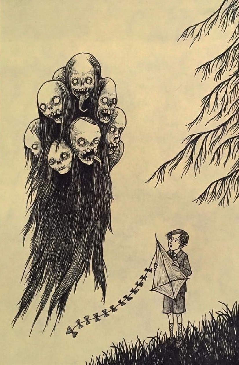 Children&#39;s nightmares in the drawings of horror master John Mortensen