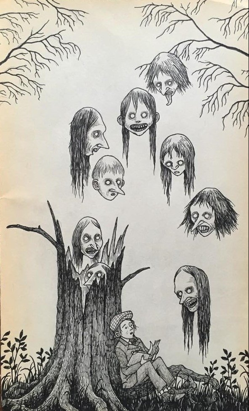 Children&#39;s nightmares in the drawings of horror master John Mortensen