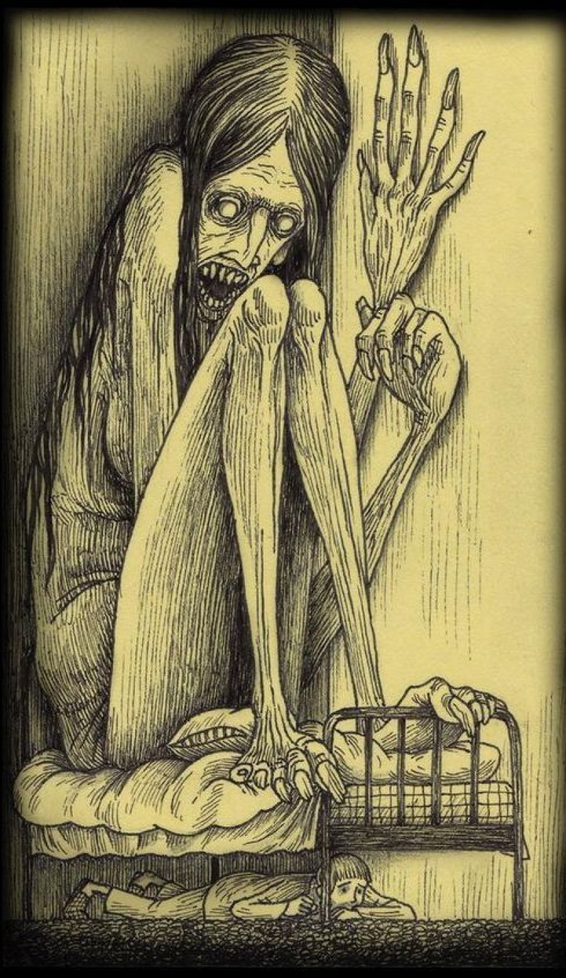 Children&#39;s nightmares in the drawings of horror master John Mortensen