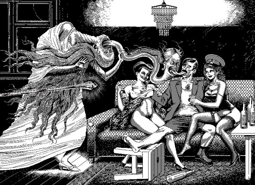 Children's and adult nightmares in pixel art Uno Moralez