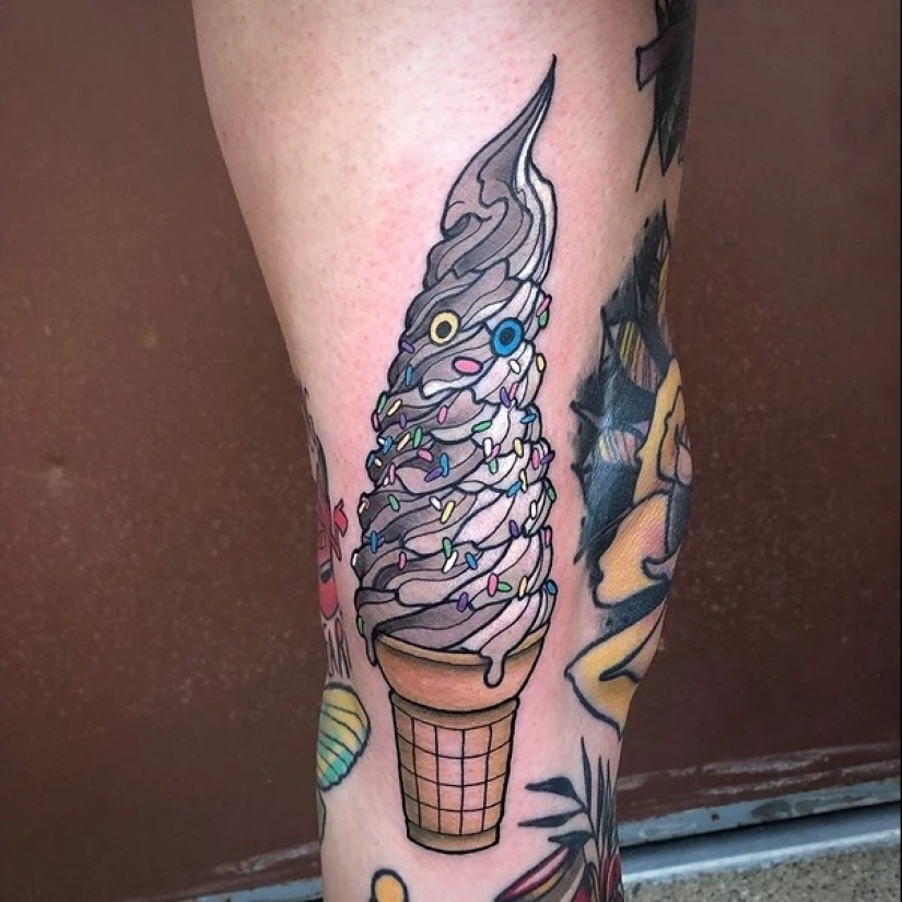 ¿Chocolate o vainilla? 20 tatuajes dedicados al helado