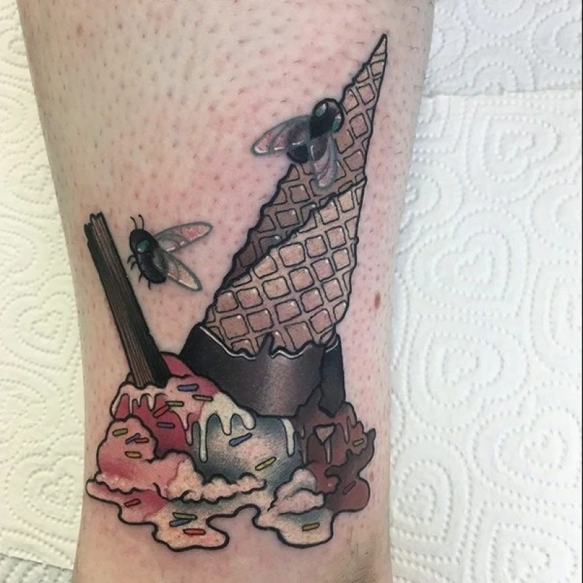 ¿Chocolate o vainilla? 20 tatuajes dedicados al helado