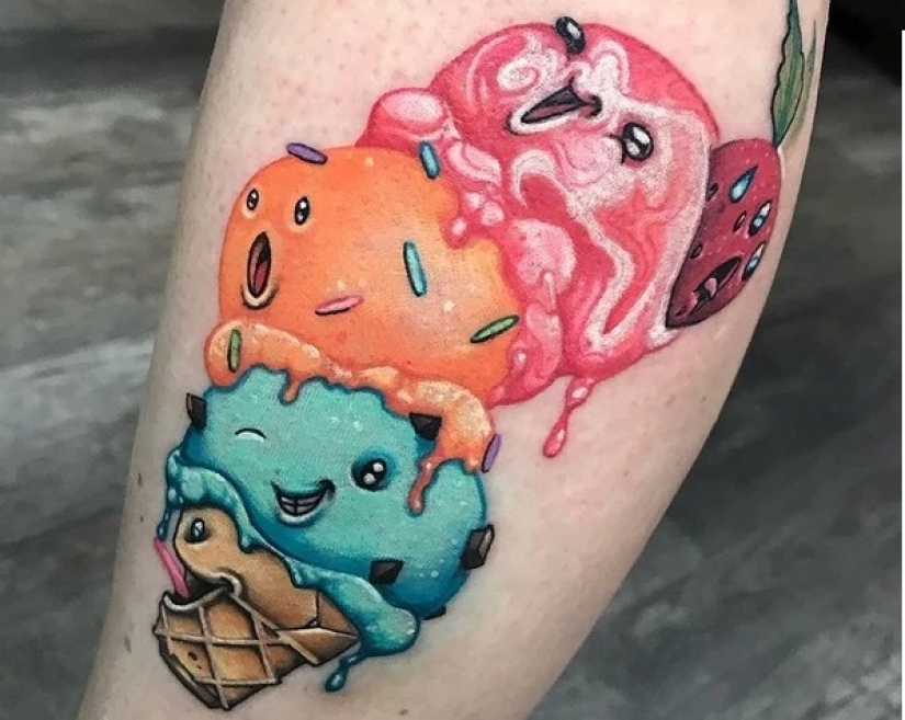 ¿Chocolate o vainilla? 20 tatuajes dedicados al helado