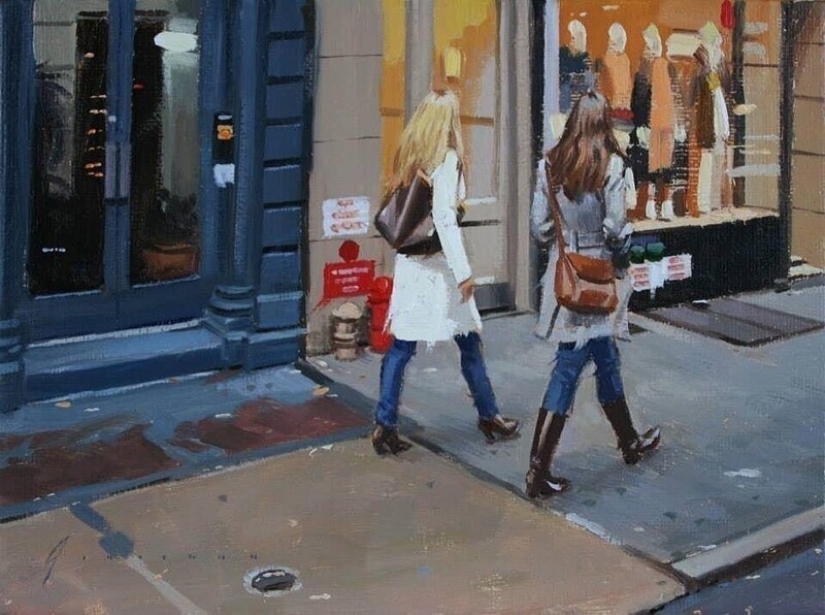 "City Life": Excellent modern oil paintings by Vincent Jarrano