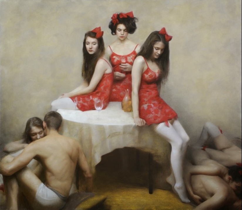 Clásico, moderno, pintura Nick ALM, "me refiero principalmente al mundo interior"