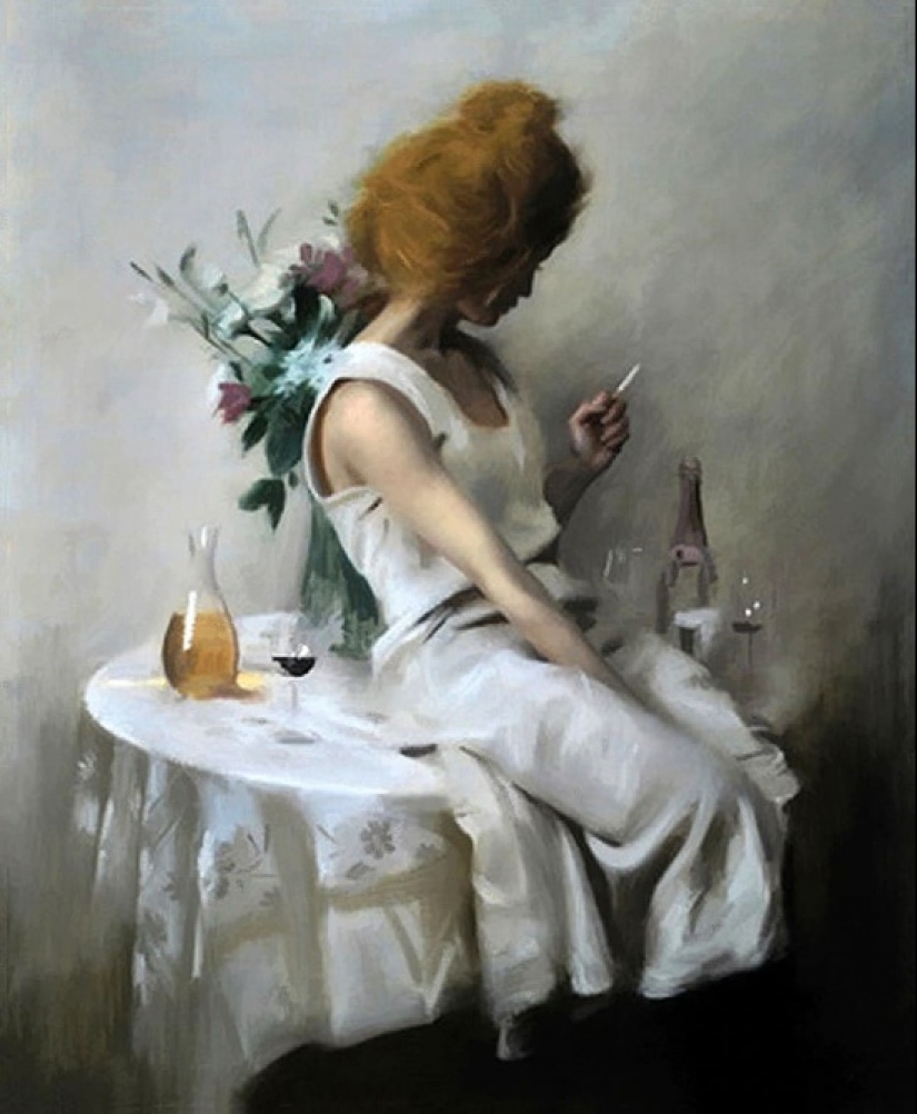 Clásico, moderno, pintura Nick ALM, "me refiero principalmente al mundo interior"