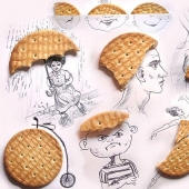 Cómo se ven los dibujos de alimentos y artículos improvisados