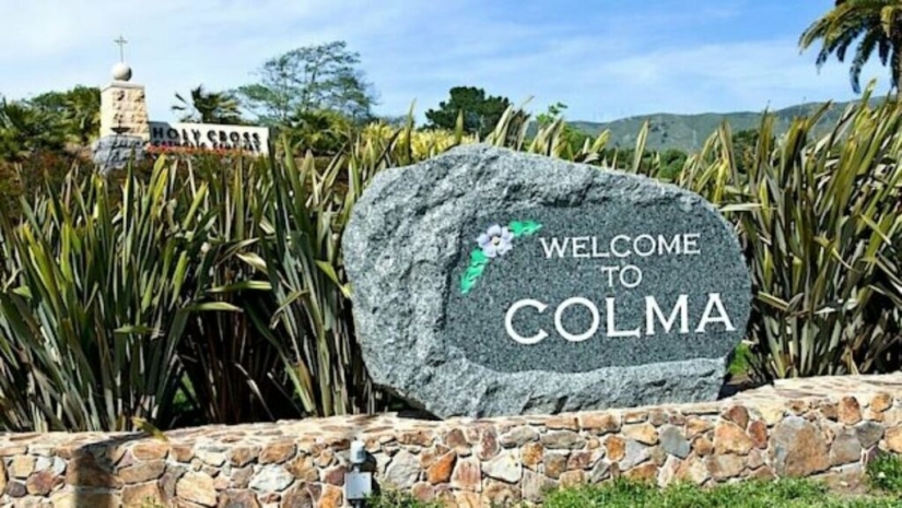 Colma is an American cemetery town that lives off the dead.