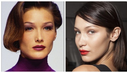 Como dos gotas de agua: Bella Hadid y Carla Bruni son similares el uno al otro como los gemelos