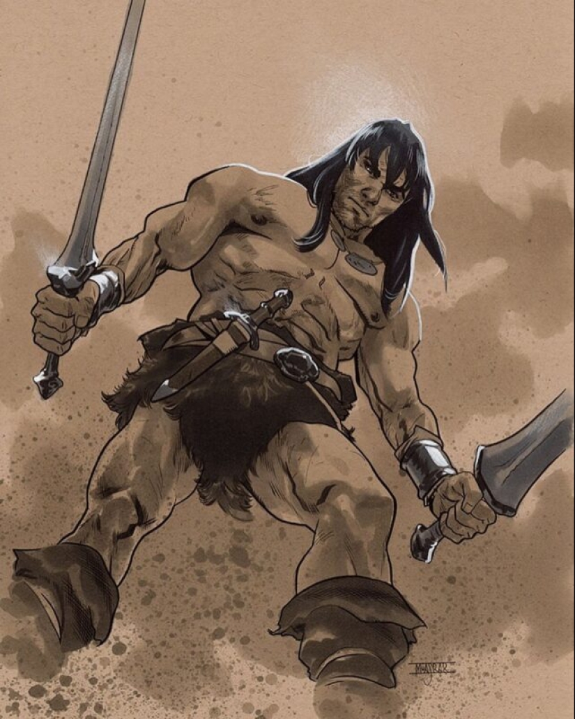 Conan, Thor, Batman, and other epic heroes in the works of the classic comic Mahmoud Asrar