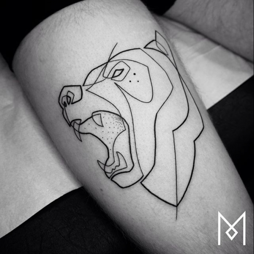 Cool tatuajes minimalistas dibujados en una línea