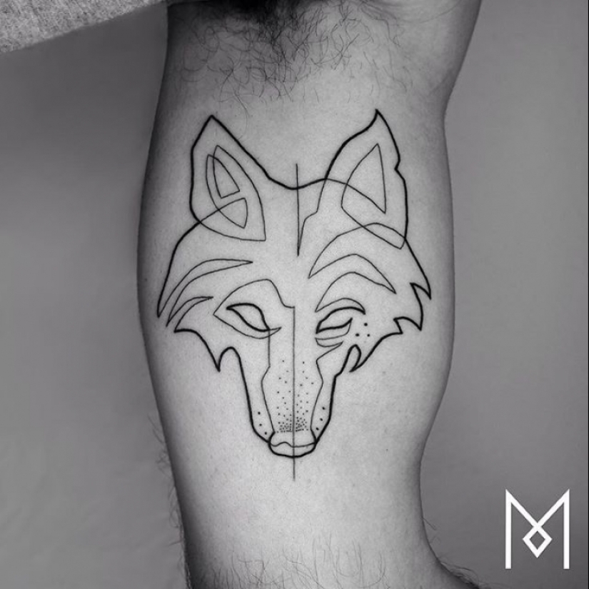 Cool tatuajes minimalistas dibujados en una línea