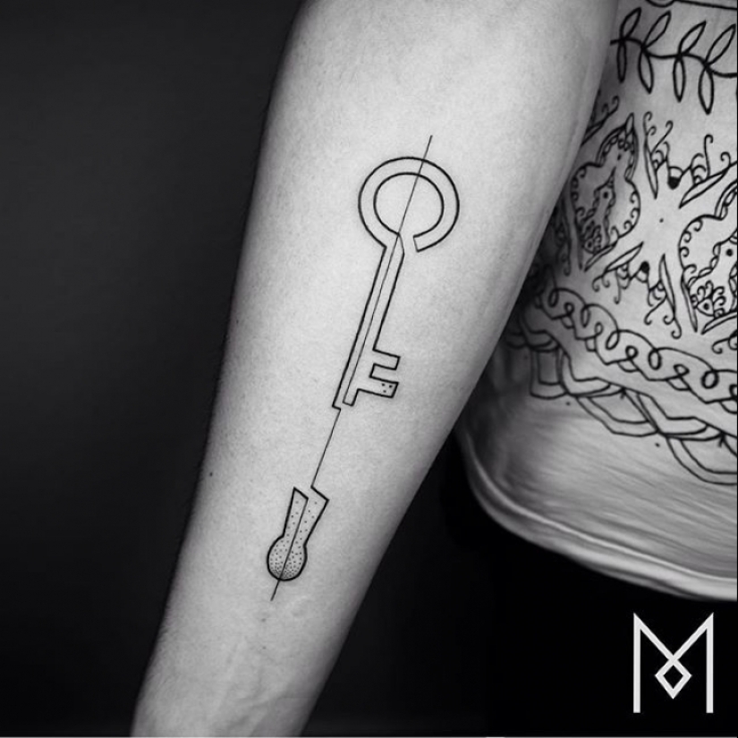 Cool tatuajes minimalistas dibujados en una línea