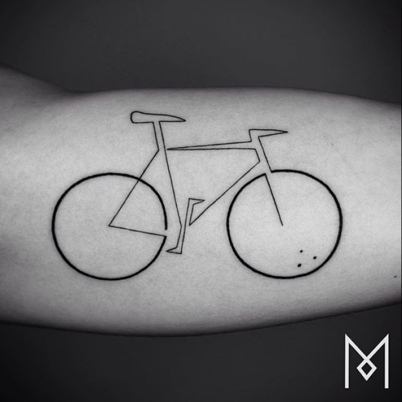 Cool tatuajes minimalistas dibujados en una línea