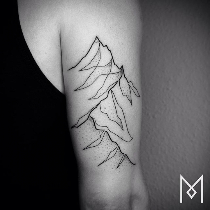 Cool tatuajes minimalistas dibujados en una línea