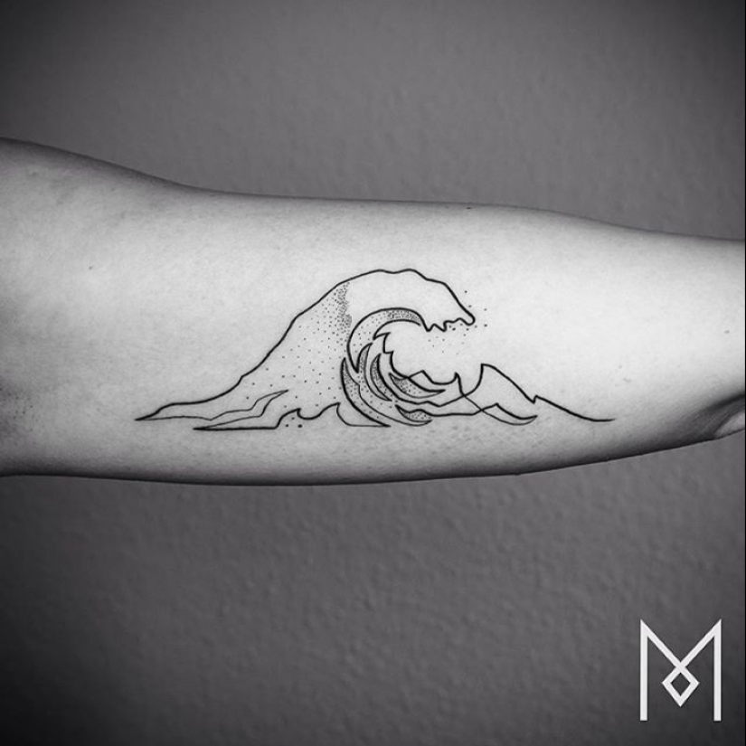 Cool tatuajes minimalistas dibujados en una línea