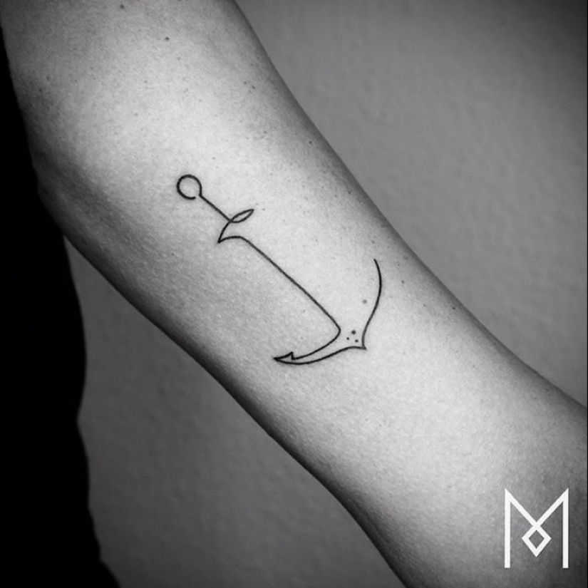 Cool tatuajes minimalistas dibujados en una línea