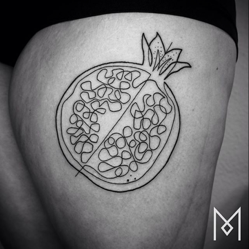 Cool tatuajes minimalistas dibujados en una línea