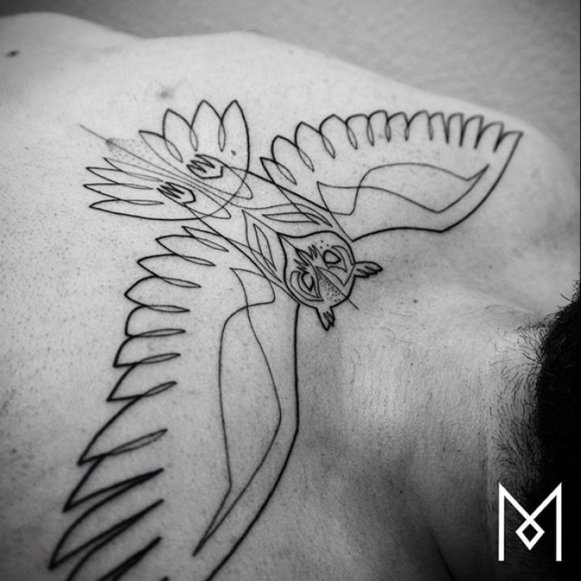 Cool tatuajes minimalistas dibujados en una línea