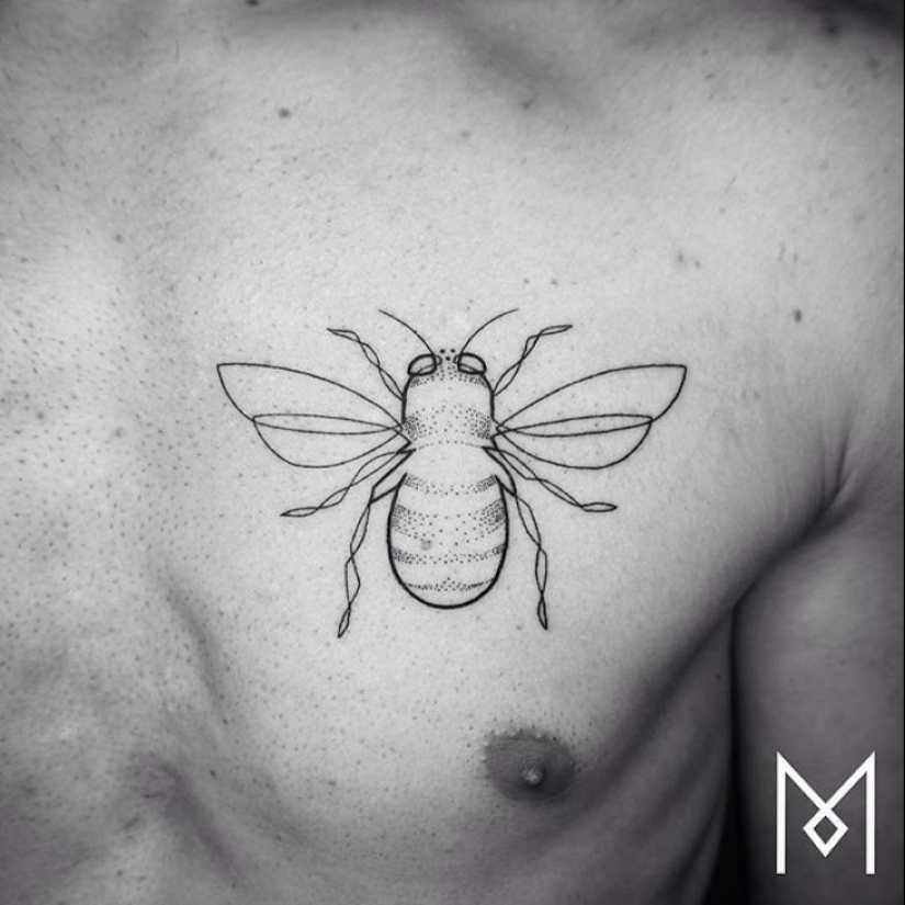 Cool tatuajes minimalistas dibujados en una línea