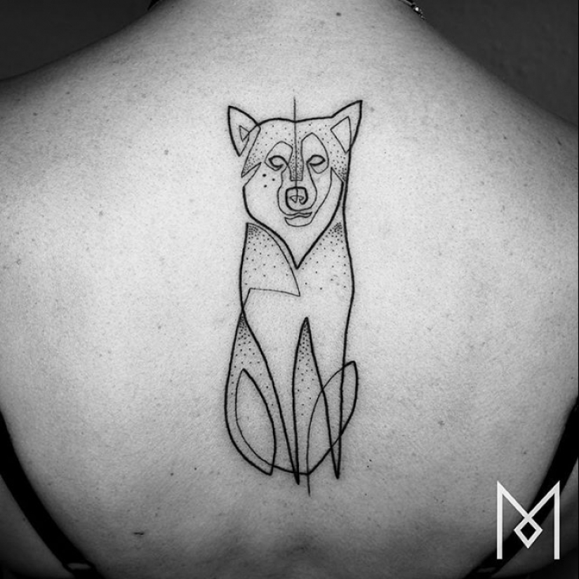 Cool tatuajes minimalistas dibujados en una línea