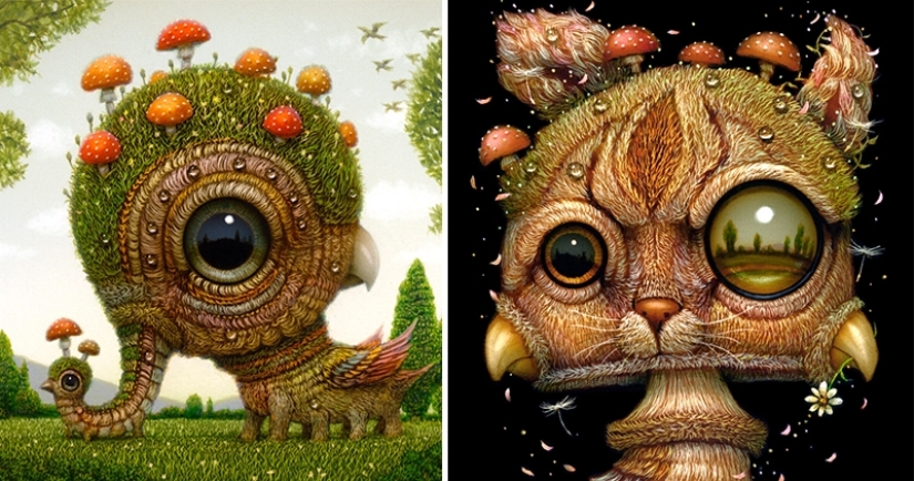 Corrientes de conciencia en las pinturas de Naoto Hattori, similares a las alucinaciones