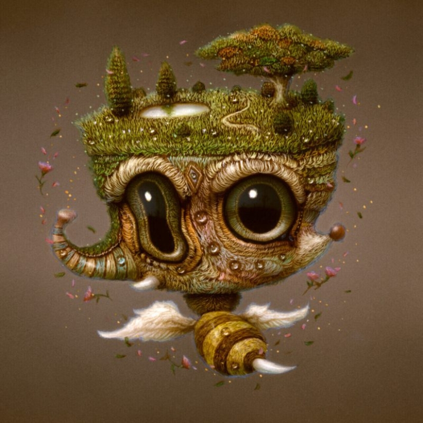 Corrientes de conciencia en las pinturas de Naoto Hattori, similares a las alucinaciones