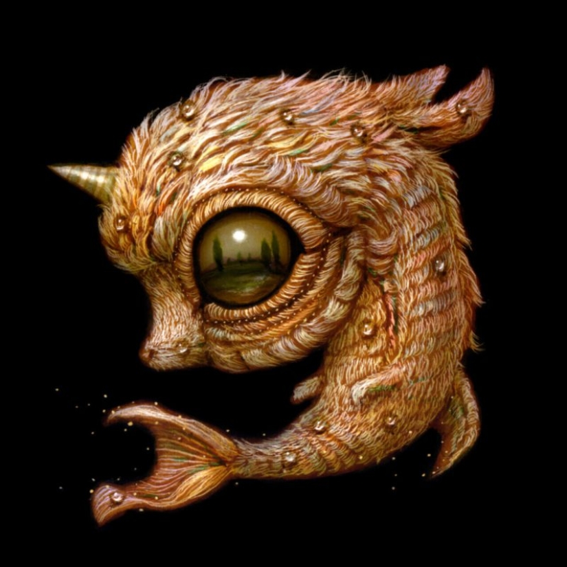 Corrientes de conciencia en las pinturas de Naoto Hattori, similares a las alucinaciones