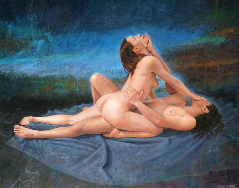 Cuadros sensuales del artista Hanto Garrucho