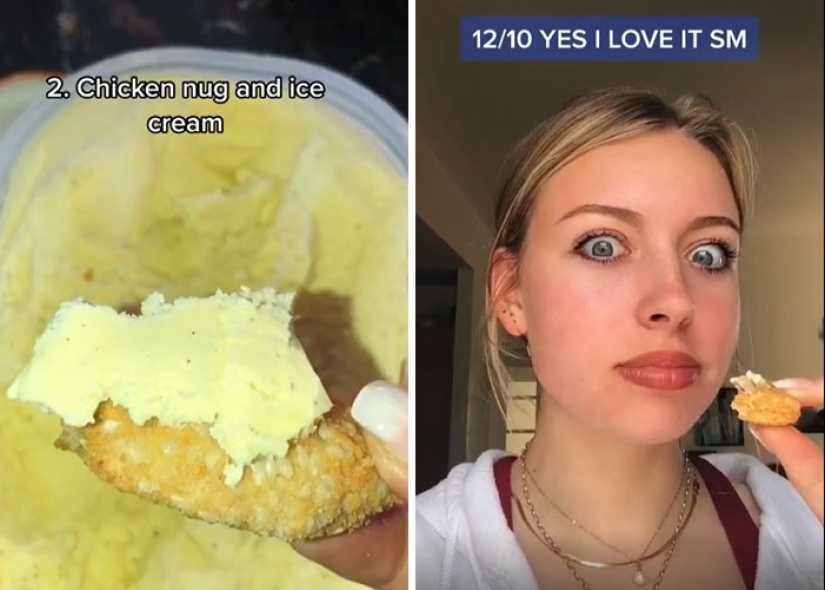 Cutlets with ice cream, oreo with salmon: a girl tests strange food combinations that pregnant women love