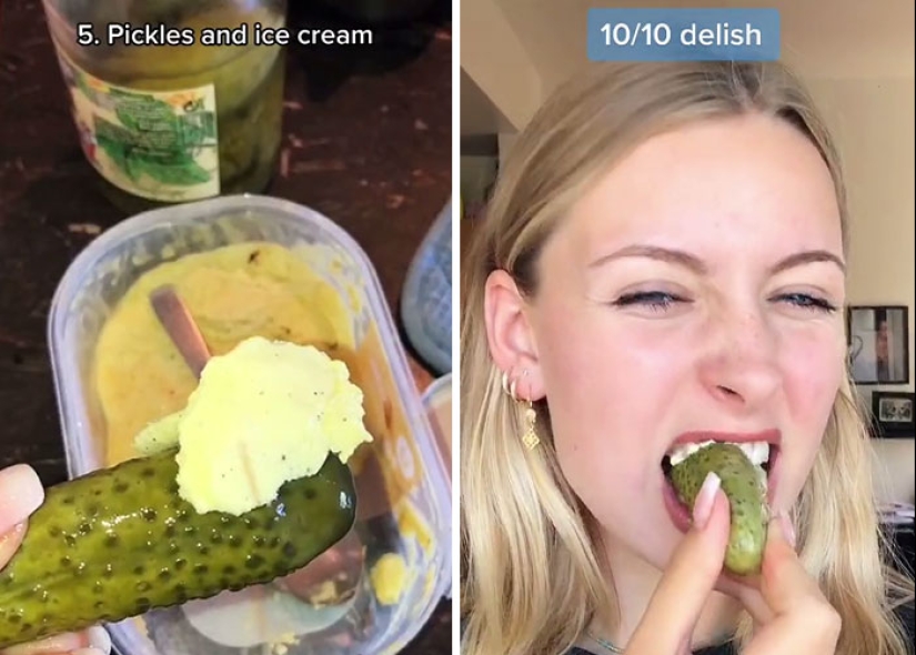 Cutlets with ice cream, oreo with salmon: a girl tests strange food combinations that pregnant women love